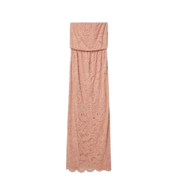 MANGO Lace Blouson Strapless Long Maxi Dress - Picture 2 of 8